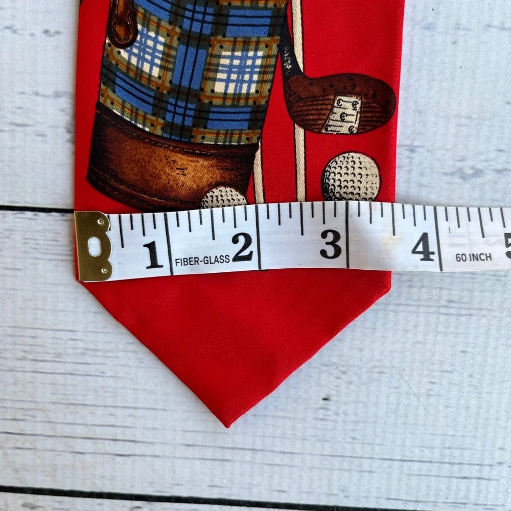 Polo Ralph Lauren Vintage Men's Preppy Tie Ivy League Red Silk Golf‎ Necktie USA
